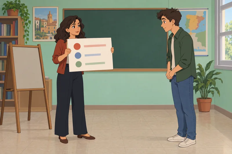 El cuestionario sobre el futuro guía una clase.