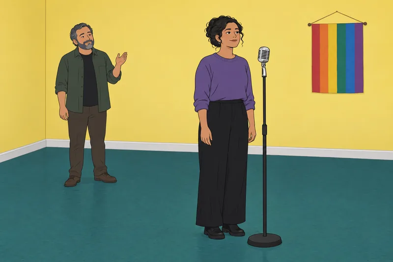 El cuestionario sobre cultura observa una demostración artística.