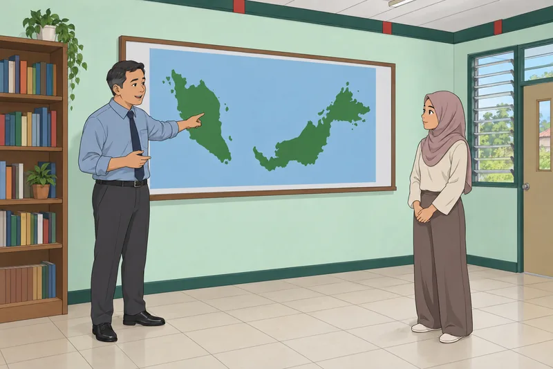 General Knowledge Quiz maps Malaysia's geography.