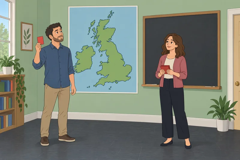 El cuestionario de cultura muestra un mapa británico.