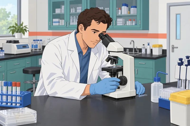 Genetics Quiz presents careful microscope work.