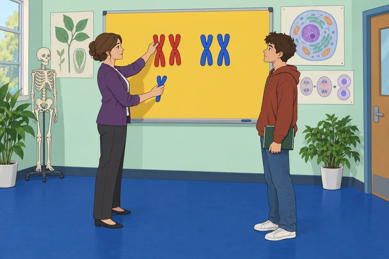 Genetics Quiz shows a chromosome lesson.