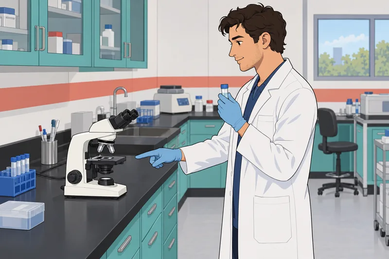 El cuestionario de genética muestra un microscopio.