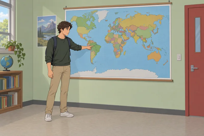 Geography Bee Quiz shows a classroom map.