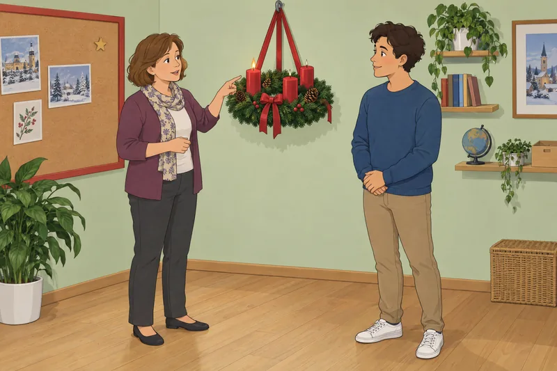 German Christmas Quiz shows an Advent calendar.