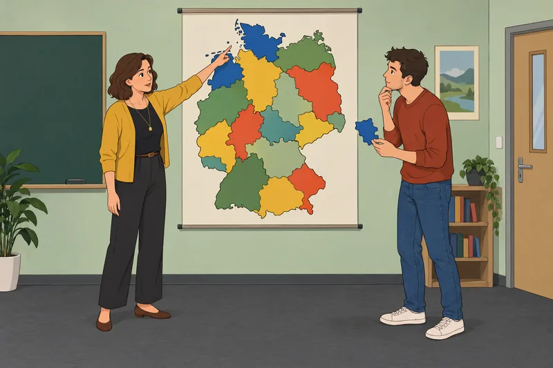 German States Quiz shows Germany's state map.