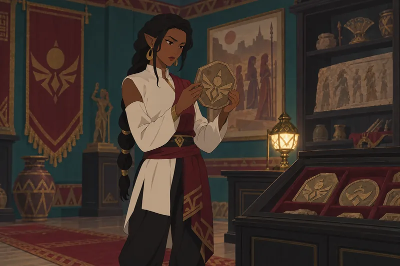 Gerudo Quiz lore rests beside a relic.