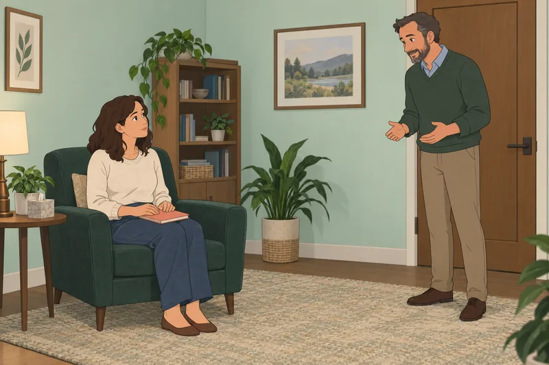 Attachment Style Test shows a quiet counseling talk.