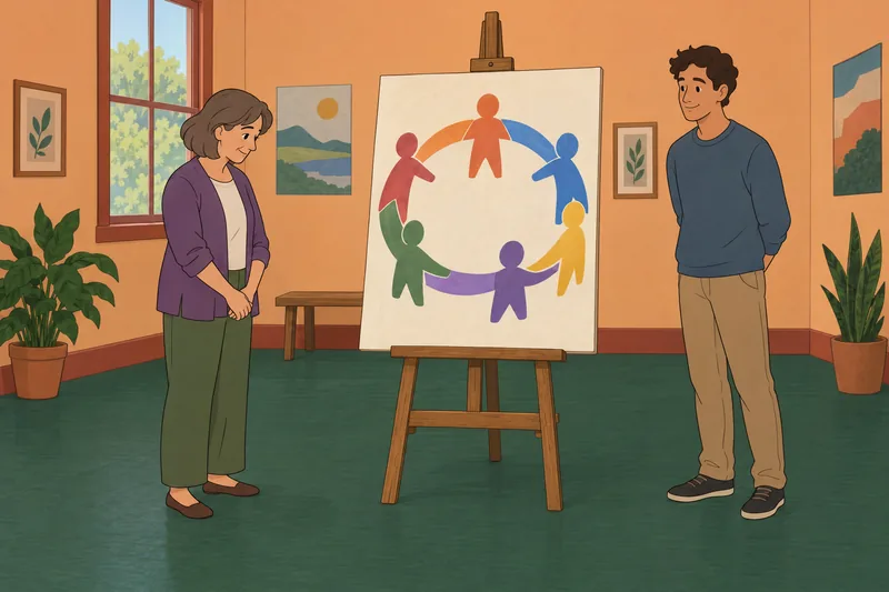 identificación social global inspira un estandarte comunitario.