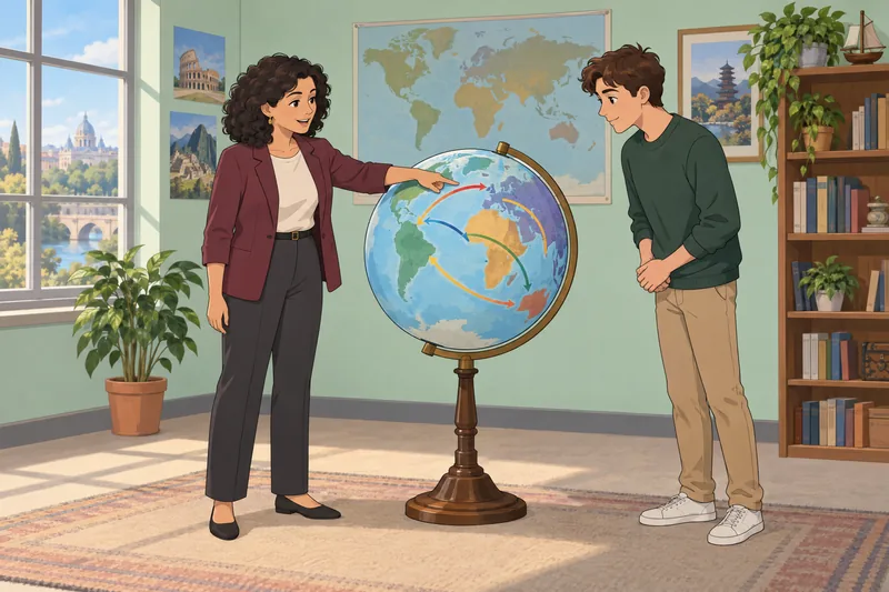 Globalisation Quiz shows a classroom exploring world connections.