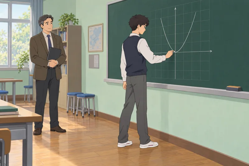Graphing Quadratic Equations guides a classroom exercise.