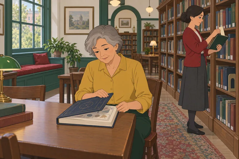 El cuestionario sobre el ocurre en una biblioteca.