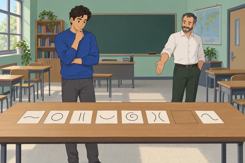 El cuestionario sobre el aparece en un aula.