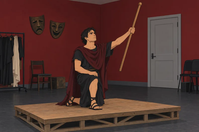 Greek Tragedy Quiz examines a theatre mask.