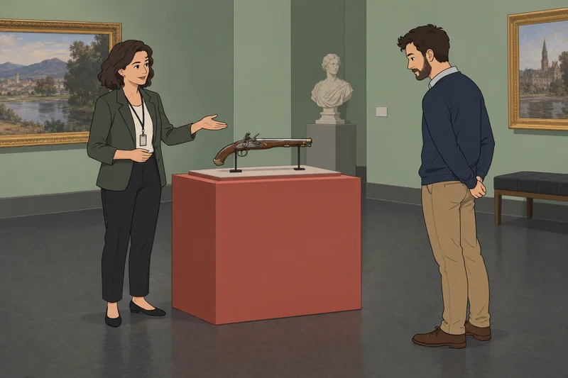 Guess the Gun in a museum gallery.