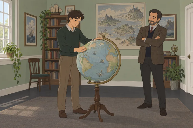 cuestionario sobre Gulliver junto a un mapa.