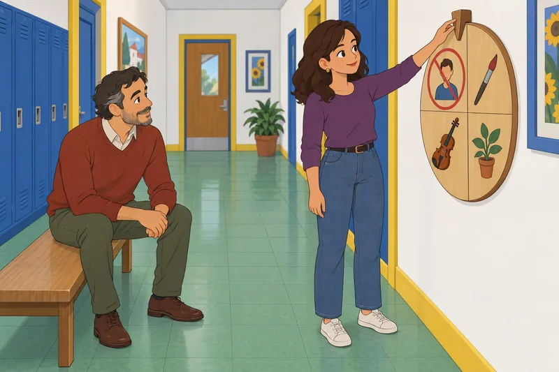 cuestionario de práctica muestra una alumna comparando tarjetas.