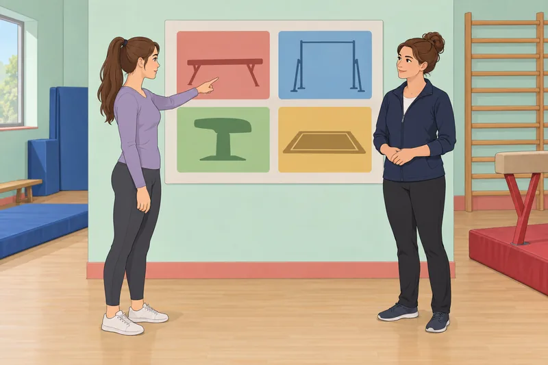El cuestionario sobre niveles aparece en un gimnasio.