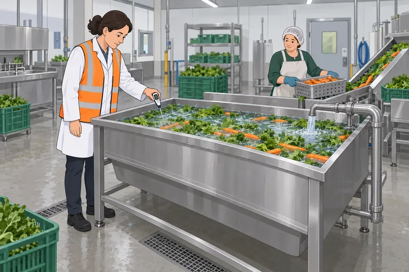 HACCP Quiz shows temperature monitoring in vegetable processing.