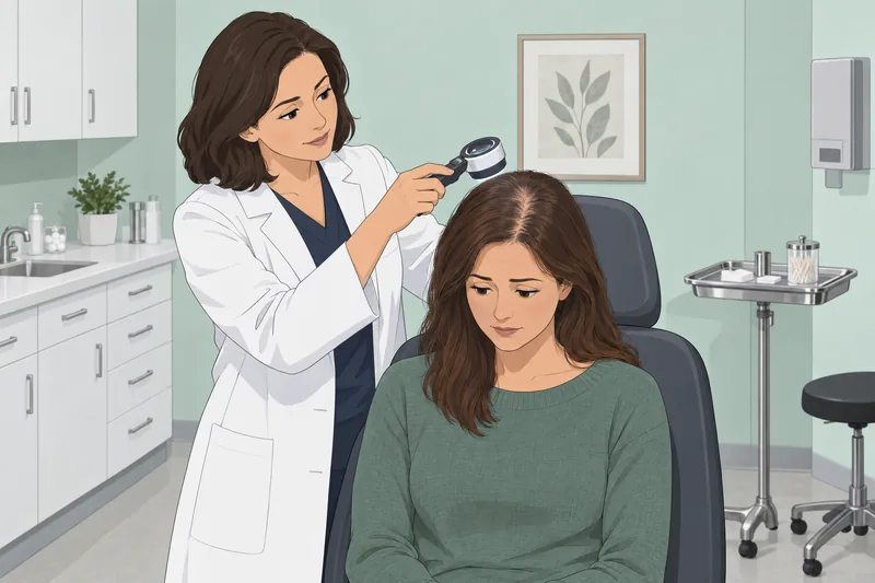 Hair Loss Quiz shows a calm clinic review.