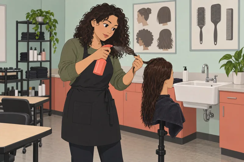 Hair Porosity Quiz shows water beading on hair.