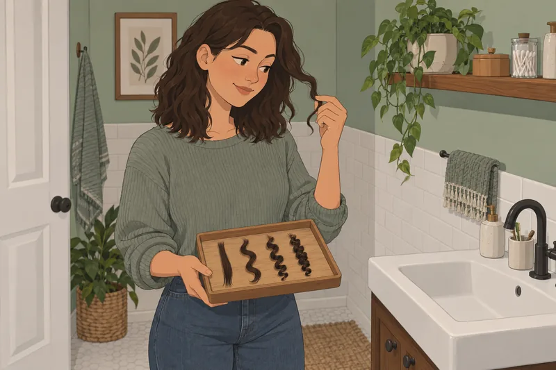 Hair Type Quiz compares natural air-dried strands.