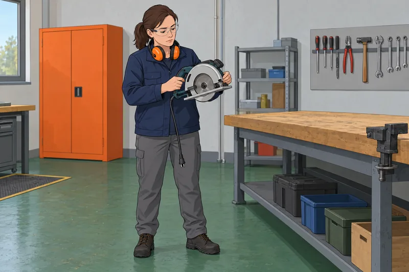 Hand and Power safety check in workshop.