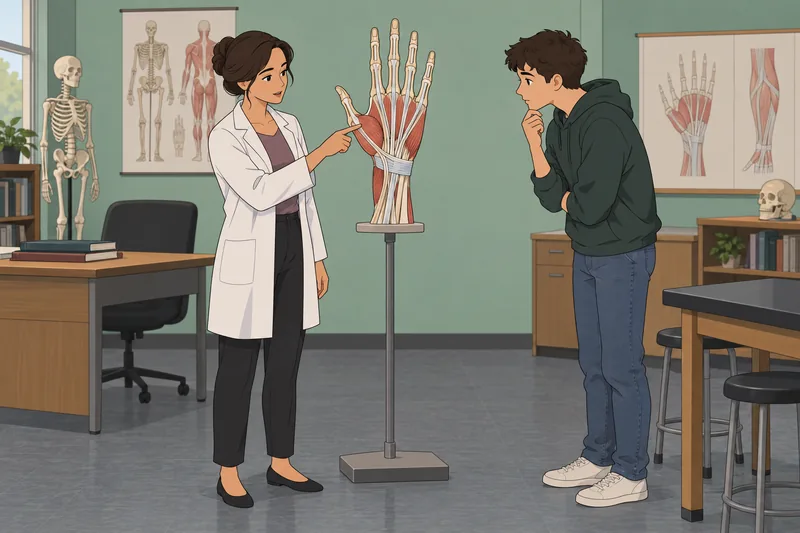 Hand Muscles Quiz shows a tendon model.