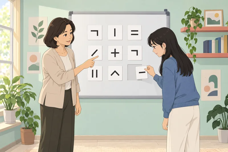 Hangul Quiz shows a learner matching script cards.
