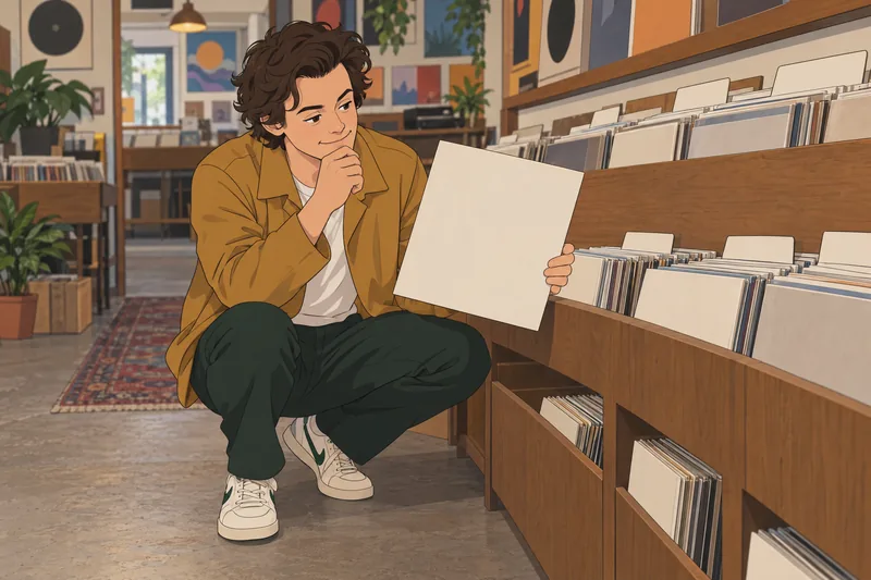 Quiz sobre Harry: un fan estudia un disco.