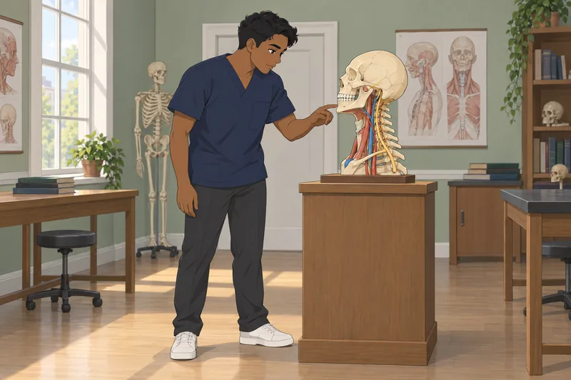 Head and Neck learners examine a clinic model.