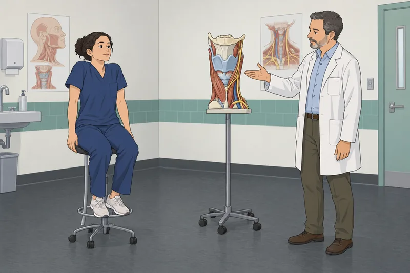 Head and Neck movement review happens in clinic.