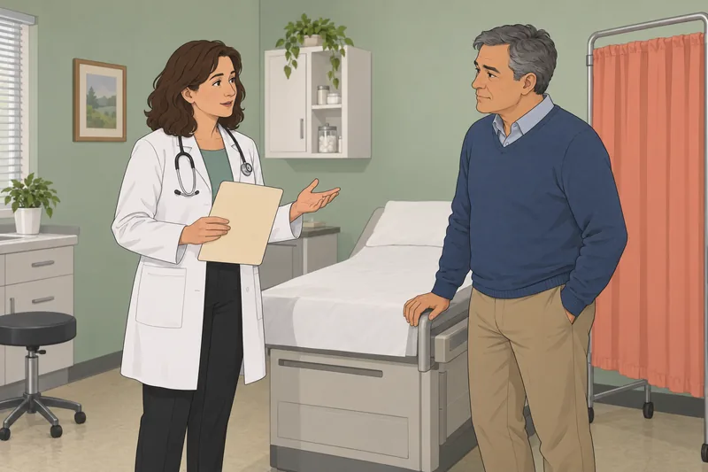 Healthcare Attitudes Scale shows a doctor listening.