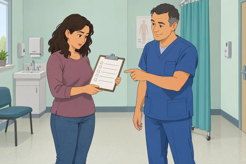 Health Questionnaire Test appears in a calm clinic.