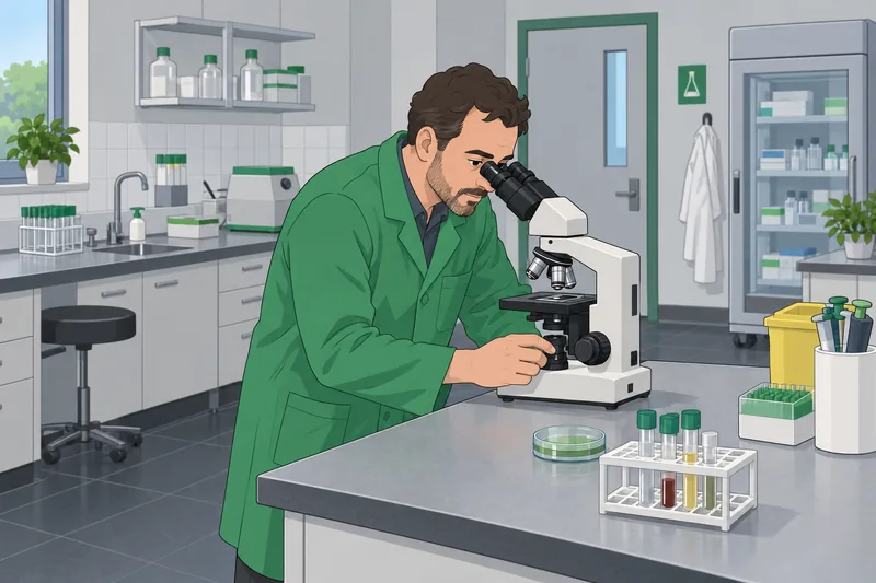 Healthcare Career Quiz shows a laboratory microscope.