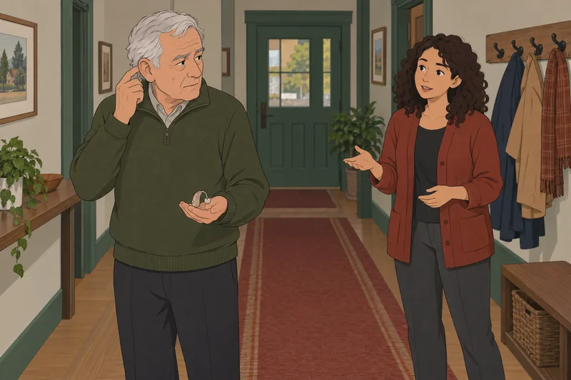 Hearing Loss Quiz: student turns toward a bell.