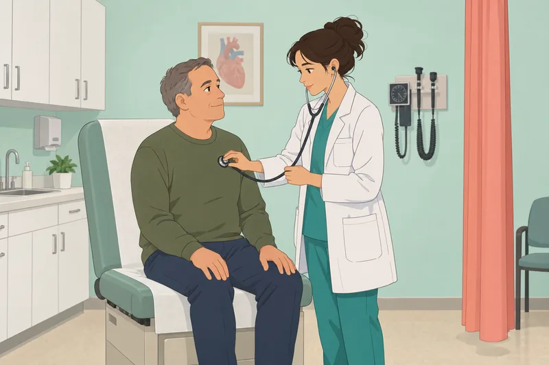 El cuestionario sobre soplos muestra auscultación clínica.