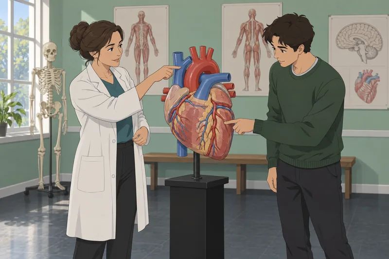 Heart Veins and shows a student tracing vessels.