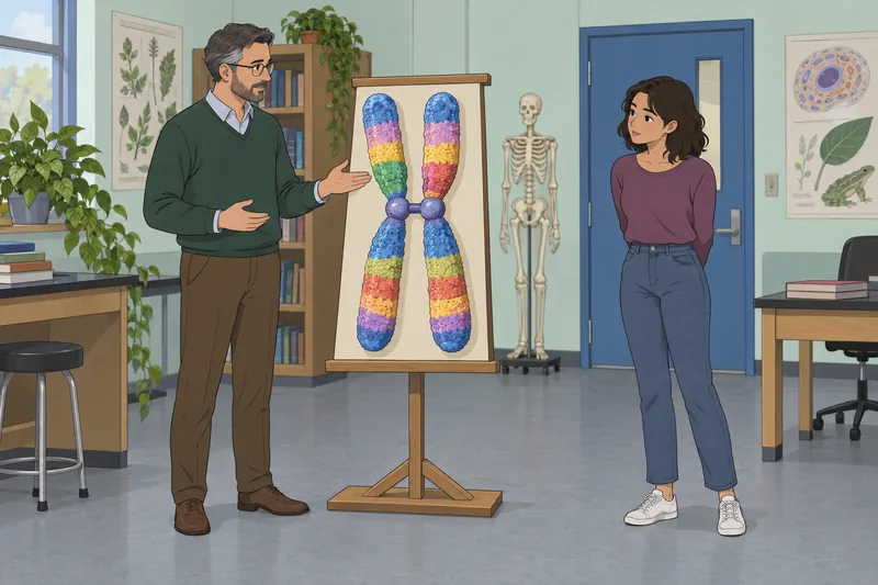 Heredity Quiz shows a learner studying chromosomes.