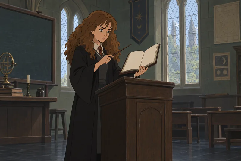 Hermione Granger Quiz: Hermione checks a Time-Turner.