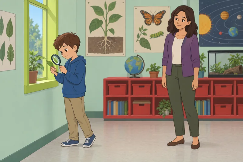 Quiz de niño examina un bloque texturizado.