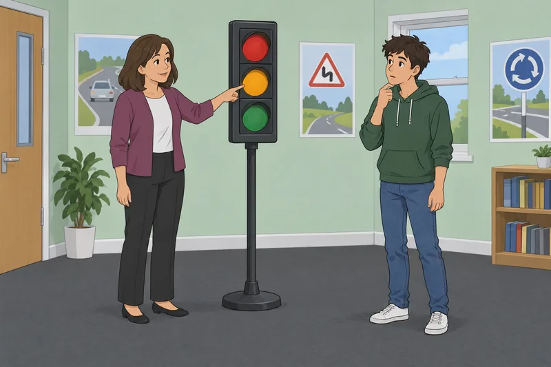 Highway Code Quiz in a driving classroom.
