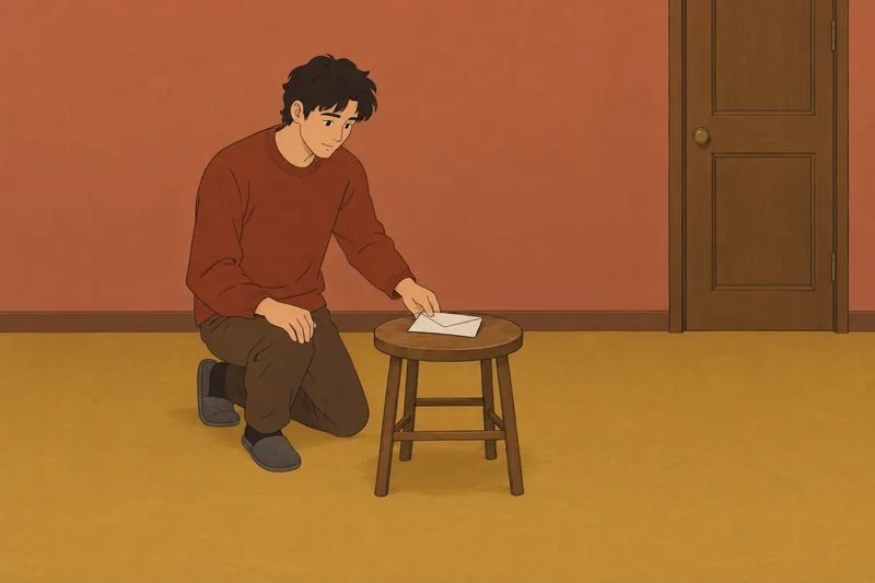 cuestionario de hikikomori y un sobre cerrado.