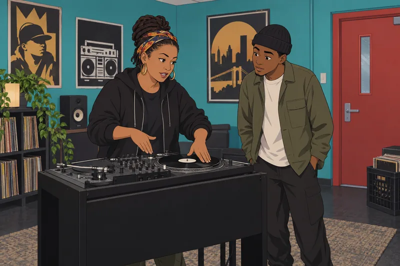 Hip Hop Quiz shows a DJ history lesson.