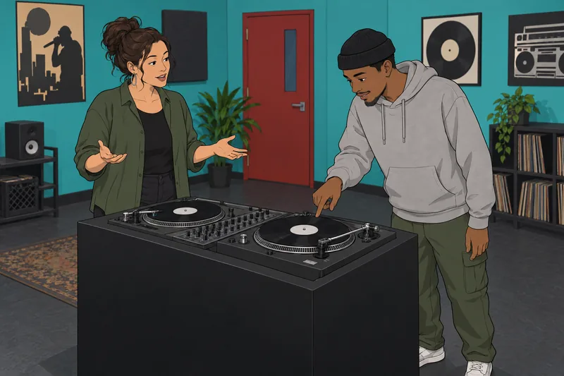 Quiz de hip-hop muestra una lección musical.