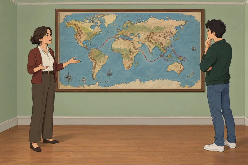 El cuestionario de mapas muestra rutas antiguas.