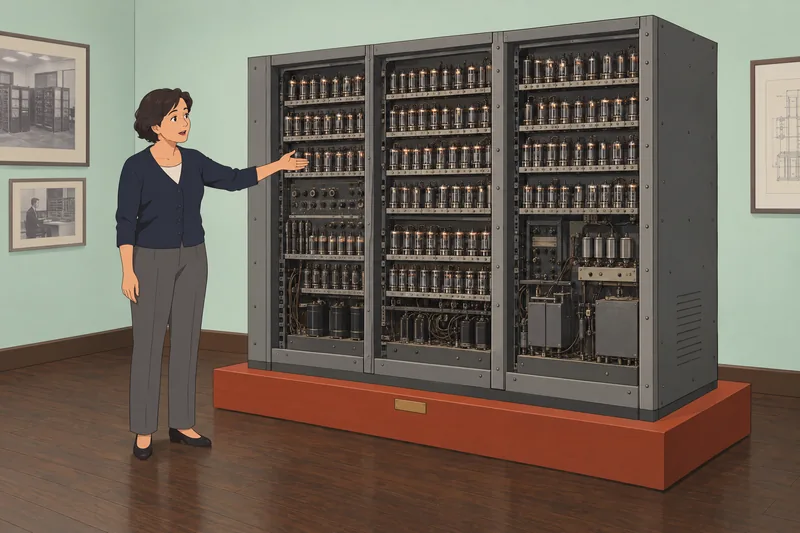 History of Computer appears beside a vacuum-tube machine.