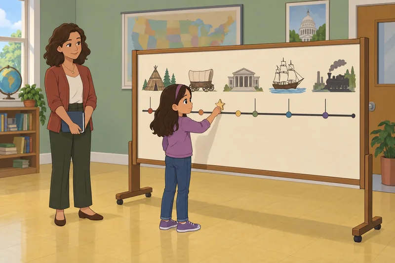 History Quiz for checks a wall map.