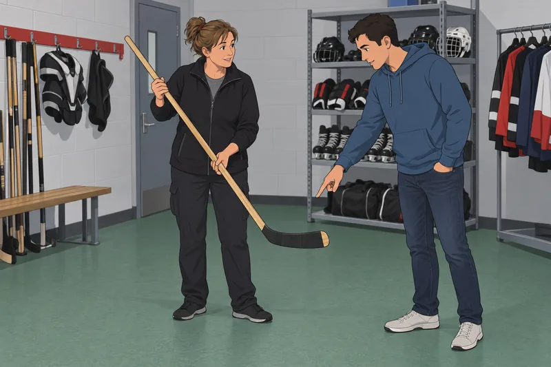 Hockey Slang Quiz shows a puck lesson.