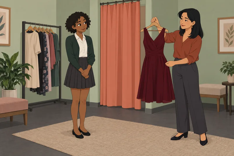 Homecoming Dress Quiz shows a formal fitting.